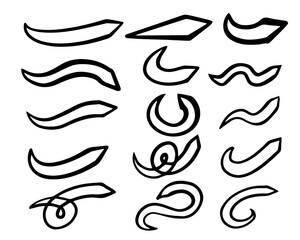 Fototapeta premium doodle arrow art vector set cartoon