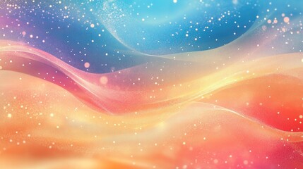 Obraz premium Elegant abstract background featuring multicolored waves and sparkling glitter