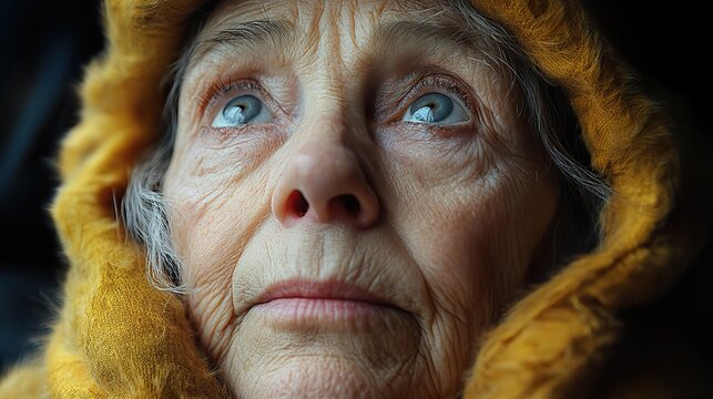 an elderly person in contemplative state reflecting deep emotions and mental challenges symbolizing the struggle with dementi and mental health issues.stock image