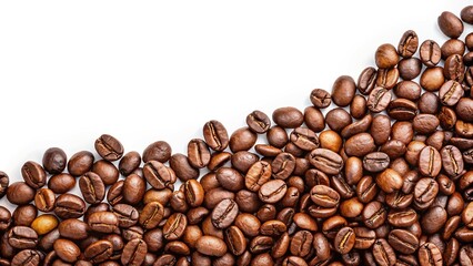 Naklejka premium Asymmetrical coffee beans isolated on white background