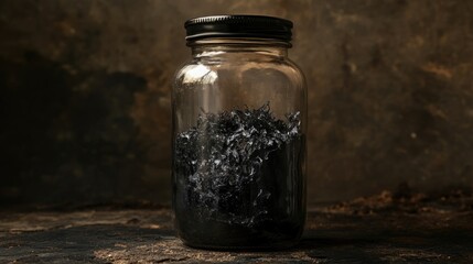 Shale gas contained in a jar