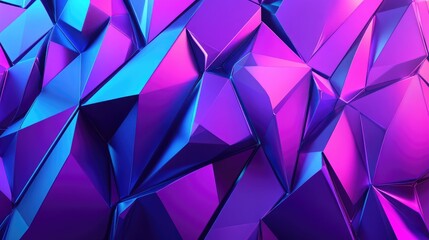 3D rendering of a purple and blue abstract geometric background suitable for advertising technology banners gaming sports cosmetics business and metaverse applications Sci Fi illustration for prod