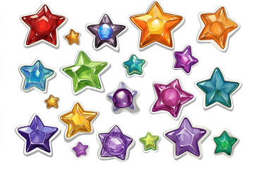 Obraz premium star jewels sticker isolated on white background