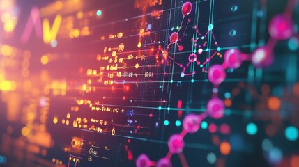 Close-up of a digital interface analyzing chemical interactions for new drug formulas
