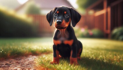 niedlicher Dobermann Welpe