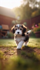 niedlicher Bobtail im Garten