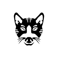 Cat head logo silhouette vector art.