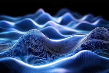 Fototapeta premium Abstract 3D Rendering of Dark Waves Surface for Futuristic Design Posters and Banners