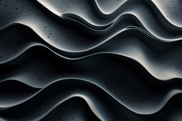 Obraz premium Abstract 3D Rendering of Dark Waves Surface for Futuristic Design Posters and Banners