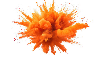 Bright Orange Color Powder Explosion From a Festival Celebration Generative AI
