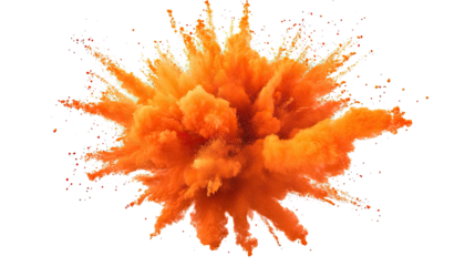 Bright Orange Color Powder Explosion From a Festival Celebration Generative AI