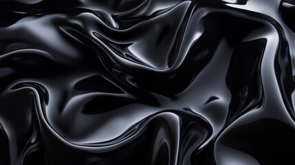 Fototapeta premium A smooth, glossy black surface with soft