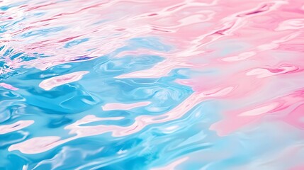 Soft blue and pink hues reflecting on gentle ripples of a smooth water-like surface symbolizing fluidity