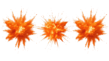 Vibrant Orange Powder Explosions for Festival Fun! Generative AI