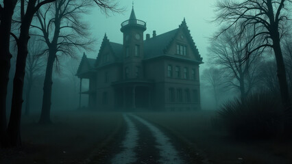 An abandoned Gothic mansion