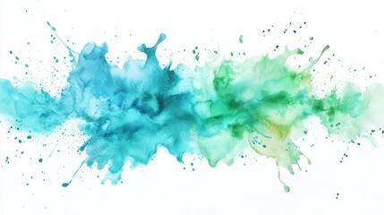 Obraz premium Vibrant Teal Watercolor Splash Blending Abstract Design