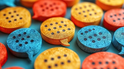 colorful speech bubbles representing diverse viewpoints and opinions ideal for illustrating debates forums and discussions.illustration