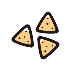 Tortilla chip outline icon for graphic design, apps and websites