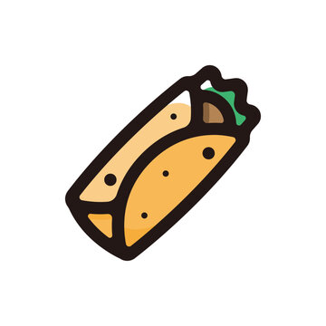 recommend clip art: Burrito outline icon for graphic design, apps and websites
