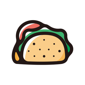 recommend clip art: Taco outline icon for graphic design, apps and websites