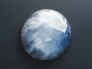 Naklejka premium Large Moonstone on a Matte Charcoal Background: Ethereal and Captivating