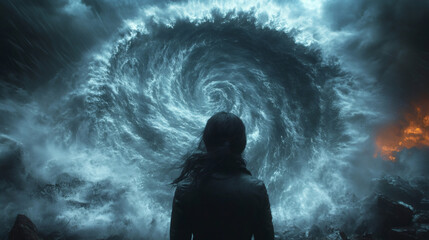 Obraz premium Confronting the Whirling Abyss of Nature’s Fury Unleashed