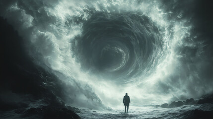Obraz premium Confronting the Whirling Abyss of Nature’s Fury Unleashed