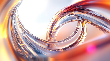 Abstract colorful glass curves with smooth flowing motion