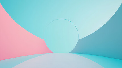 Abstract composition featuring soft pastel colors and geometric shapes, set against a subtle gradient background for a calming effect.
