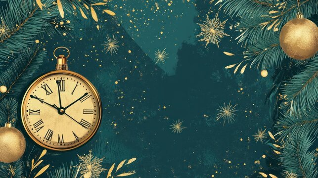 Retro New Year background with classic patterns, vintage colors, and nostalgic elements bringing back the charm of past celebrations.