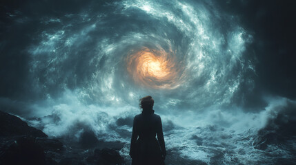 Obraz premium Confronting the Whirling Abyss of Nature’s Fury Unleashed