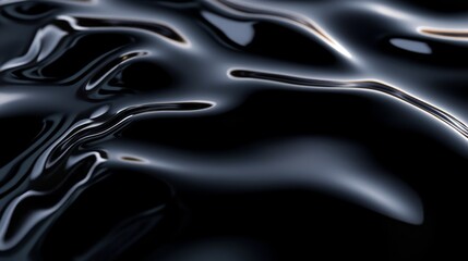 Obraz premium A glossy, pitch-black surface with delicate
