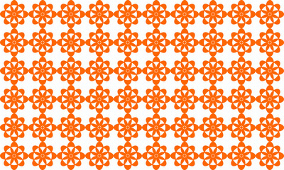 Seamless orange flower pattern, no background