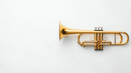 Fototapeta premium Trumpet, white isolate background