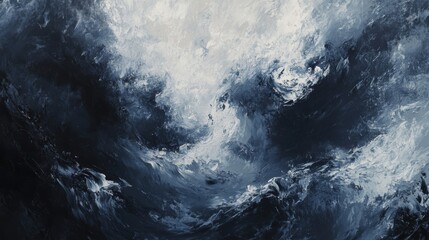 Obraz premium Abstract blue and white painting.