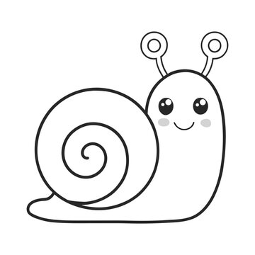 recommend clip art: Cute Cartoon Snail line art Vector for Kids Coloring and Stickers.
