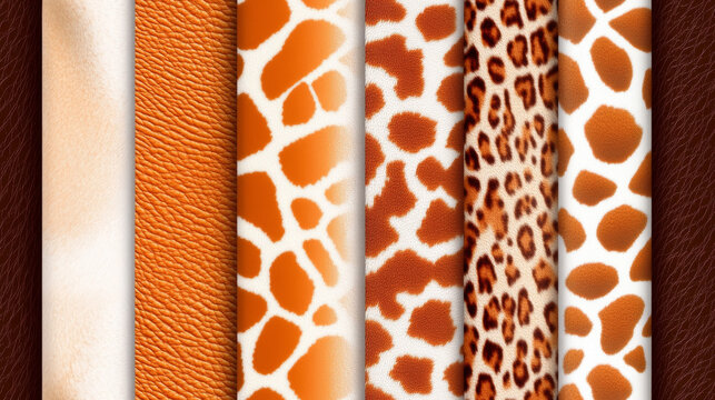 3D animal print in shades of brown camle collage vibrant colored spot stripe seamless patchwork pattern. fashion trendy background for fabric design wallpaper