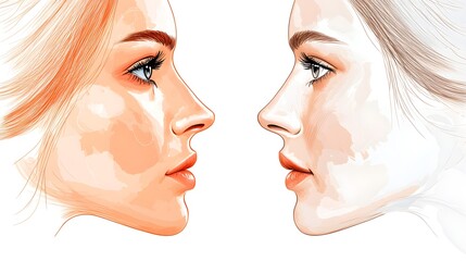 Infographic comparing pre- and post-rhinoplasty results, showing a more refined nose shape and functional benefits like improved breathing, with key points for each aspect