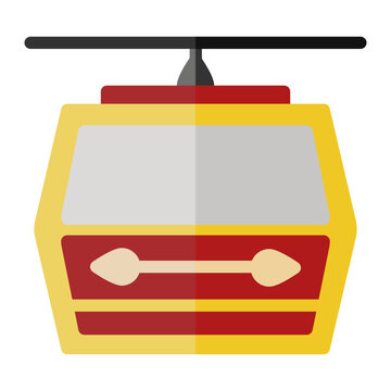 recommend clip art: Cable car cabin icon in Color Fill. Flat style. isolated on white background
                    