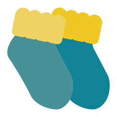 Socks icon in Color Fill. Flat style. Isolated on White Background