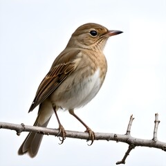 Fototapeta premium Nightingale on a white backdrop.