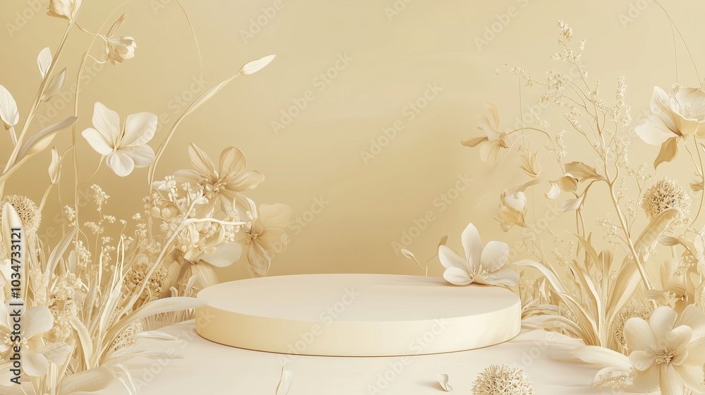Poster elegant 3d podium with ample empty space for display