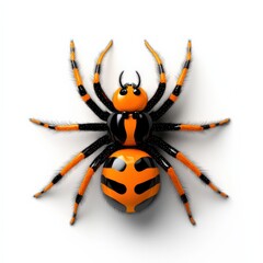 Colorful spider, white isolate background