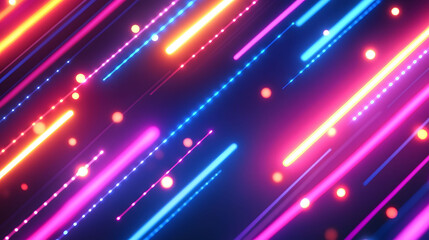 Neon Vibrance, a lively abstract design featuring vibrant neon lights, perfect for energizing reggaeton game card aesthetics