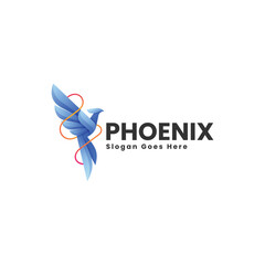 Obraz premium Vector Logo Illustration Phoenix Gradient Colorful Style