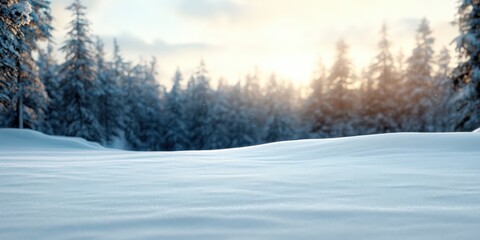 Obraz premium Serene Winter Landscape at Sunrise