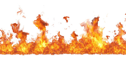 dynamic fire flames on transparent background