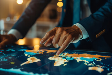 Businessman Analyzing Global Data