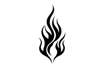 Fire tattoo tribal design sketch | isolated vector silhouette illustration on white background