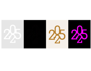 Happy new year 2025 design with colorful theme. Premium vector background, for posters, calendars, greetings and New Year 2025 